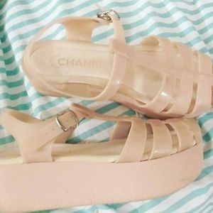 Y2K Chanel jelly Chunky Platform Sandles